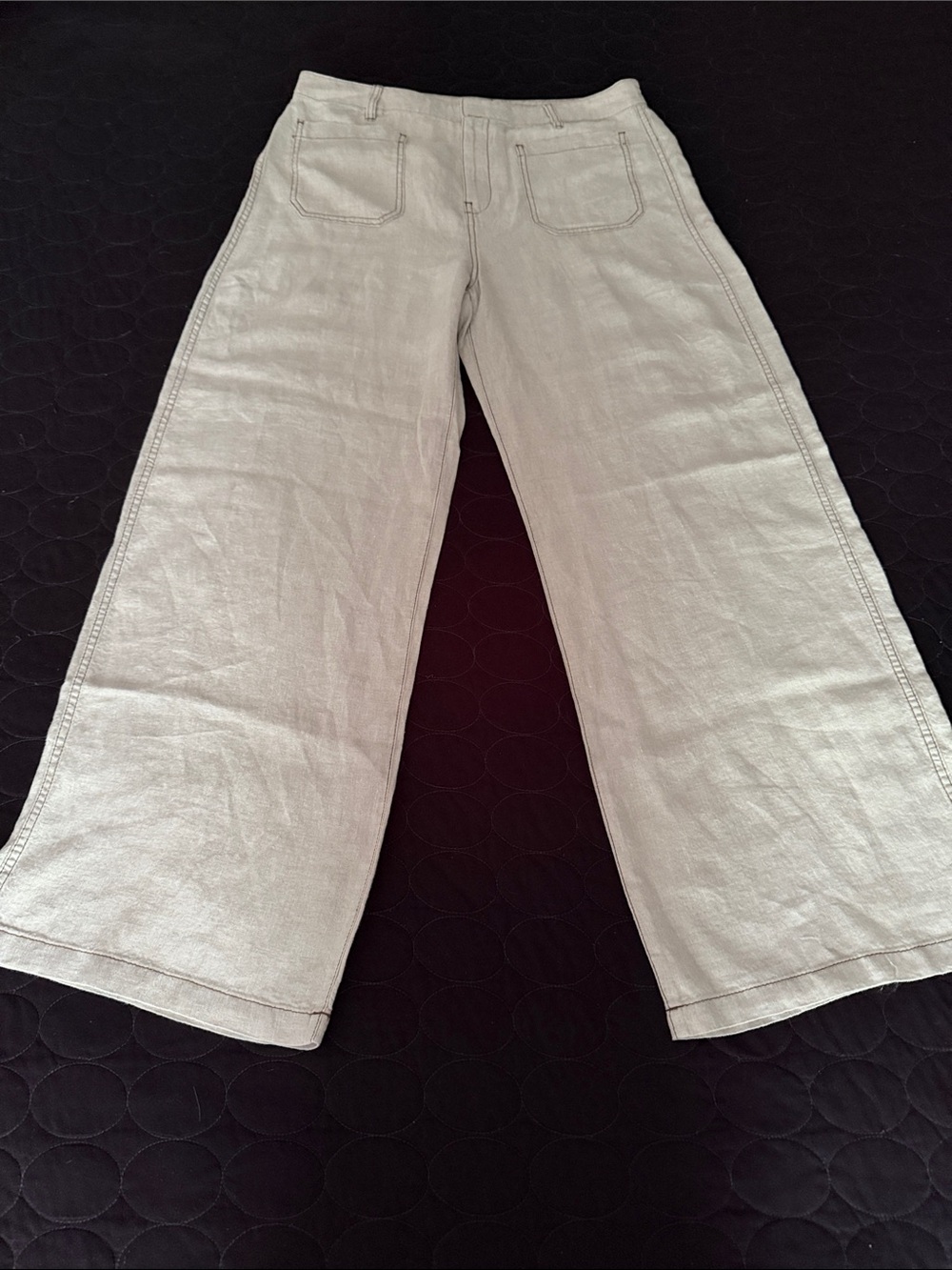 Madewell Wide-Leg Beige 100% Linen Perfect Summer Into Fall Pant NWT 12P ❤️